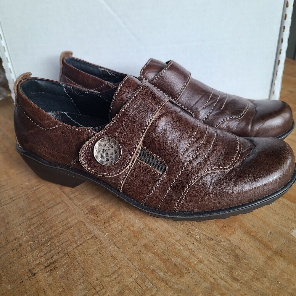 Romika Loafers Womens Size 37 Brown Distressed Leather Shoe Flat Rubber NEW